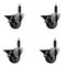 Service Caster 3'' Gray Poly Swivel 1'' Expanding Stem Caster Set with Brake, 4PK SCC-EX20S314-PPUB-PLB-1-4 - alternate 1